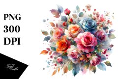 Colorful Rose Bouquet Watercolor Abstract | Sublimation | Product Image 3