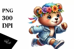 Baby Bear with Cool Haircut PNG Product Image 3