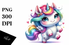Cute Baby Running Unicorn PNG Product Image 3