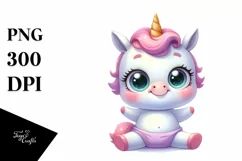 Funny Baby Unicorn, High-Res PNG Product Image 3
