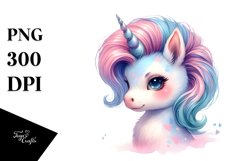 Cute Baby Unicorn Cool Haircut | Sublimation | Clipart Product Image 3