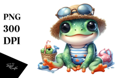 Cute Baby Frog with Beachwear, Transparent PNG Product Image 1