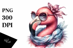 Funny Detailed Flamingo Portrait | Sublimation Clipart Product Image 3