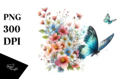Butterfly of Spring Flowers, Transparent PNG Product Image 1