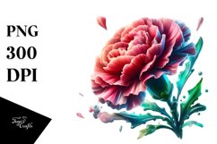 Glass Carnation Watercolor Splash Product Image 3