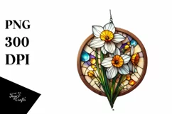Wooden Stained Narcissus Metallic Clipart Product Image 3