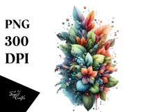 Vibrant Flower with 3D Looking Flowers PNG Product Image 1