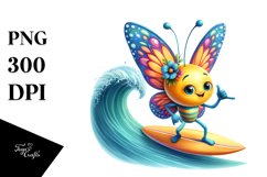 Colorful Butterfly Surfing | Clipart Product Image 3