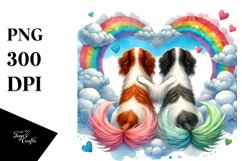 View from Behind English Springer Spaniel Heart Shape PNG Product Image 1