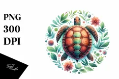 Colorful Whimsical Baby Turte Clipart Product Image 3