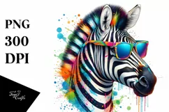 Quirky Vibrant Zebra with Paint-Like Colors | Sublimation | Product Image 1