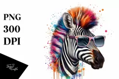 Quirky Vibrant Zebra with Paint-Like Colors | Sublimation | Product Image 1