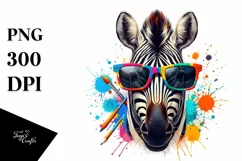 Quirky Vibrant Zebra with Paint-Like Colors | Sublimation | Product Image 3