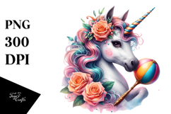 Colorful Unicorn Latin Club PNG Product Image 1