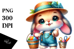 Smiling Baby Bunny with Monocle, Transparent PNG Product Image 1