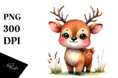 Vibrant Baby Elk, Watercolor PNG Product Image 1