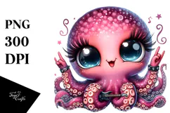 Cute Baby Octopus PNG Product Image 1