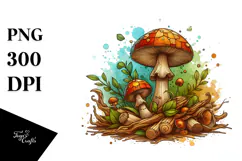 Detailed Stained Mushroom PNG Product Image 1