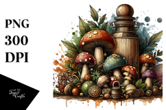 Detailed Stained Mushroom PNG Product Image 1