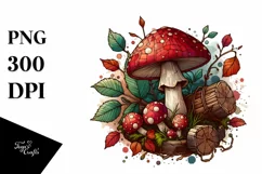 Detailed Stained Mushroom PNG Product Image 3