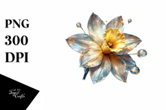 A Shiny Narcissus Clipart with Watercolor Splash Product Image 3