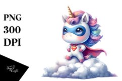 Cute Baby Unicorn Posing as a Hero | Clipart Product Image 1