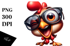 Cute Chicken in Oversized Sunglasses PNG Product Image 1