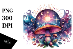 Vibrant Celestial Mushroom Tarot PNG Product Image 1