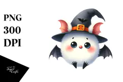 Funny Bat Watercolor, PNG Product Image 1
