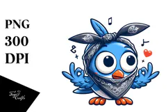 Silly Bird in Bandana PNG Product Image 1
