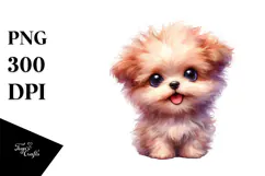 Happy Bichpoo Puppy PNG Product Image 1