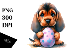 Cute Easter Bloodhound PNG Product Image 1