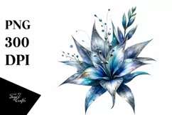 Glass Lobelia with Metalic Insertions Watercolor Splash Product Image 1