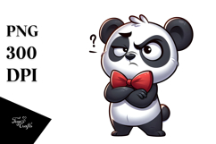 Goofy Cartoon Panda with Bow Tie Product Image 1
