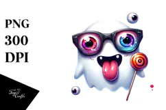 Funny Ghost with Sunglasses, Vibrant PNG Product Image 1