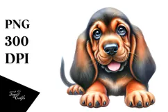 Baby Bloodhound with Big Eyes PNG Product Image 1