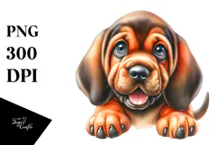 Baby Bloodhound with Big Eyes PNG Product Image 1