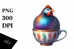 Vibrant Watercolor Guineafowl | Clipart Product Image 1