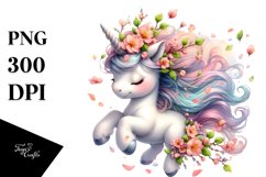 Tumbling Baby Unicorn in Watercolor Product Image 3