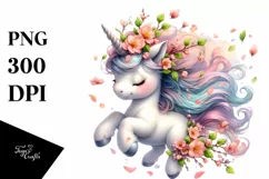 Tumbling Baby Unicorn in Watercolor Product Image 3
