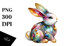 Abstract Bunny with Golden Inclusions PNG Product Image 1