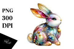 Abstract Bunny with Golden Inclusions PNG Product Image 1