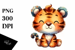Cute Baby Tiger Plush Watercolor Product Image 3
