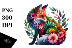 Vibrant Fox Watercolor PNG Product Image 1