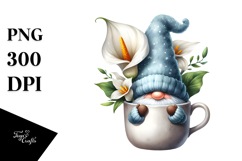Cute Gnome with Calla Lily, PNG Product Image 1