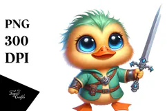 Baby Duck with Tiny Sword PNG Product Image 1