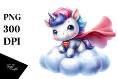Cute Baby Unicorn Hero Clipart Product Image 3