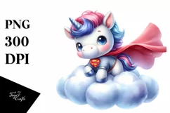 Cute Baby Unicorn Hero Clipart Product Image 3