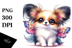Happy Papillon with Big Eyes PNG Product Image 1