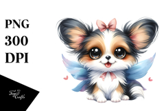 Cute Happy Papillon with Big Eyes PNG Product Image 1